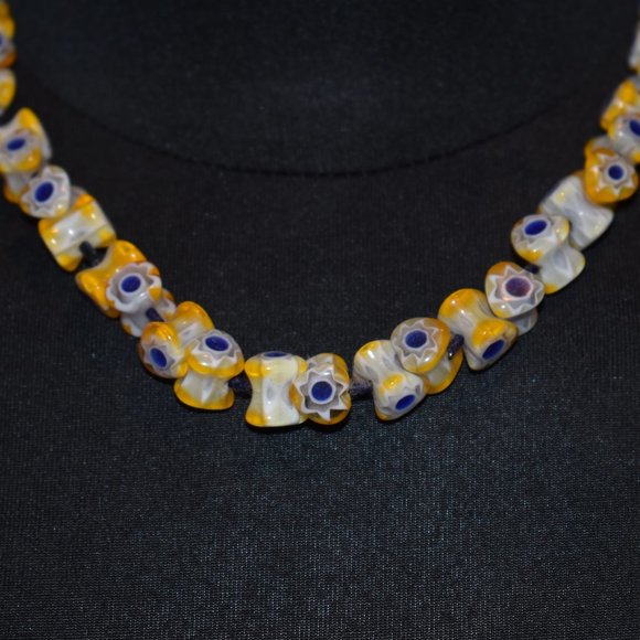❤ 4/$12 Beautiful Matching Blue/Yellow Necklace & Earrings - Picture 2 of 4